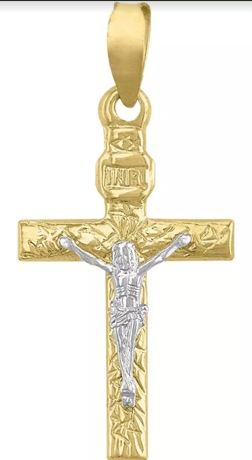 Kit Cadena + Dije Cristo Blanco Plana Ligera Oro 10 K