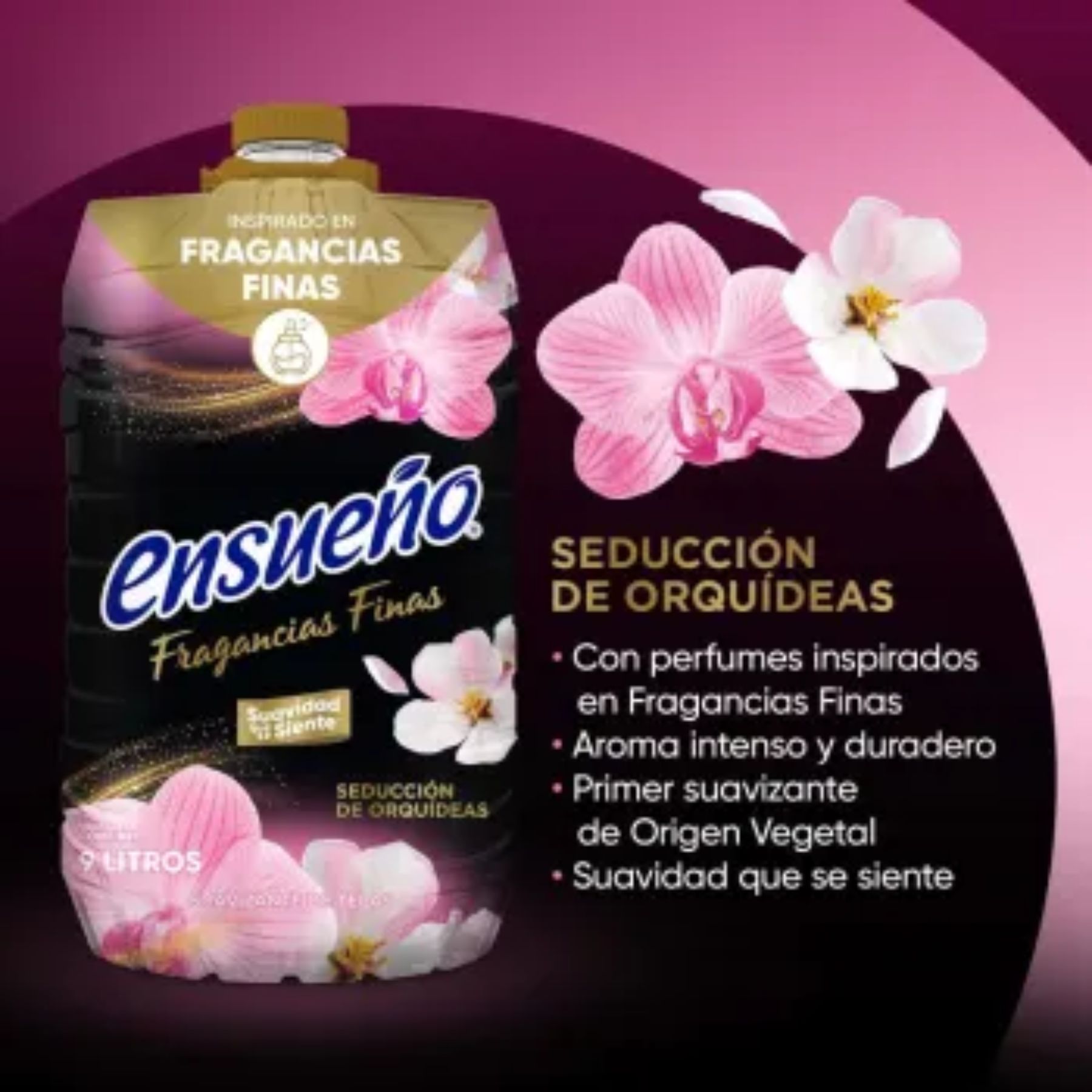 Suavizante de Telas Fragancias Finas 9L Ensueño SMS-NEGRO