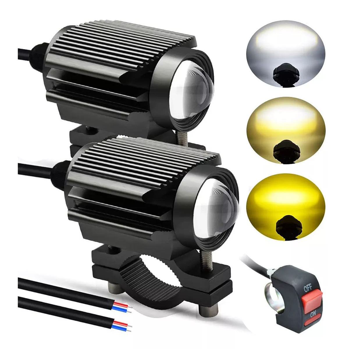 Par Faros Luces Led Para Motos Auto Doble Color Impermeable