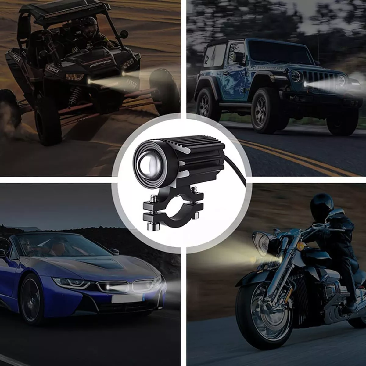 Par Faros Luces Led Para Motos Auto Doble Color Impermeable