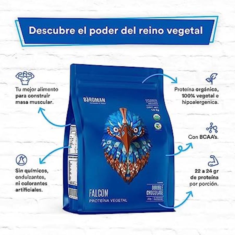 Proteína Orgánica Biderman Falcon 657460 1.5 kg Doble Chocolate