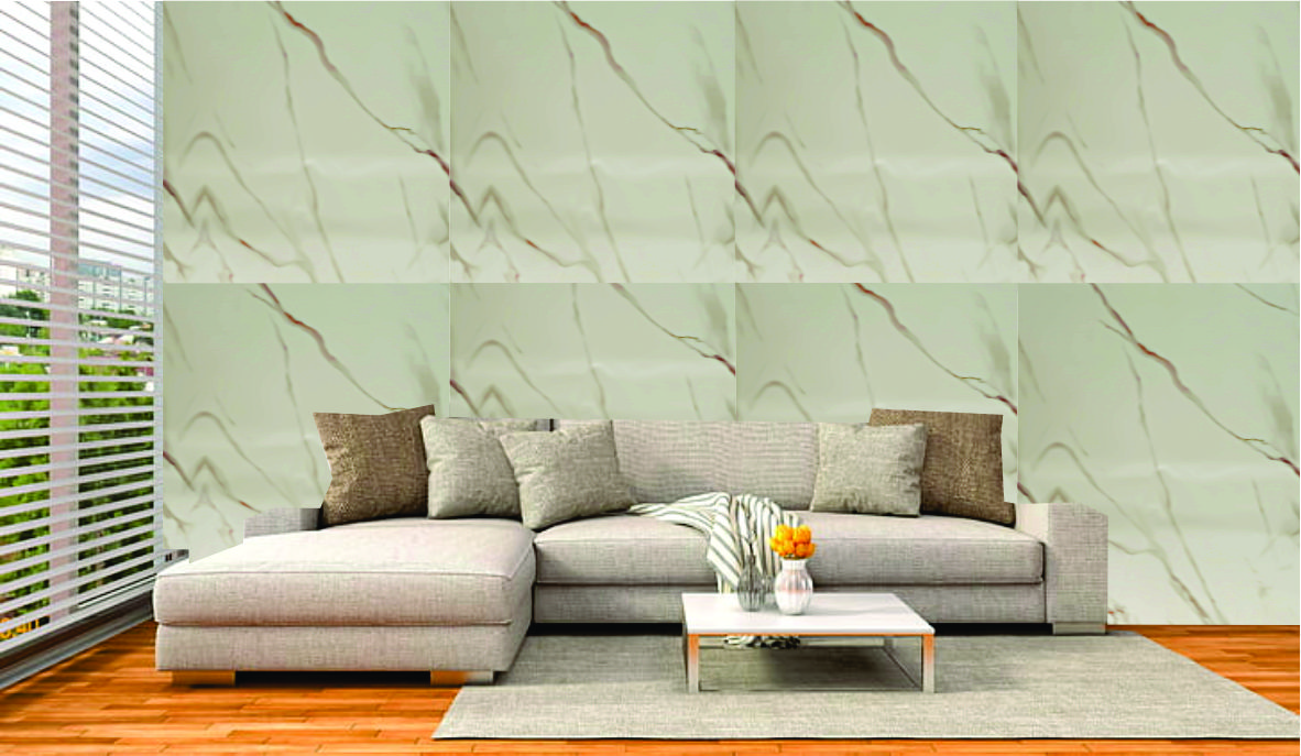 Panel Decorativo Estilo Mármol Blanco 1pza 60cm X 60cm Pm08