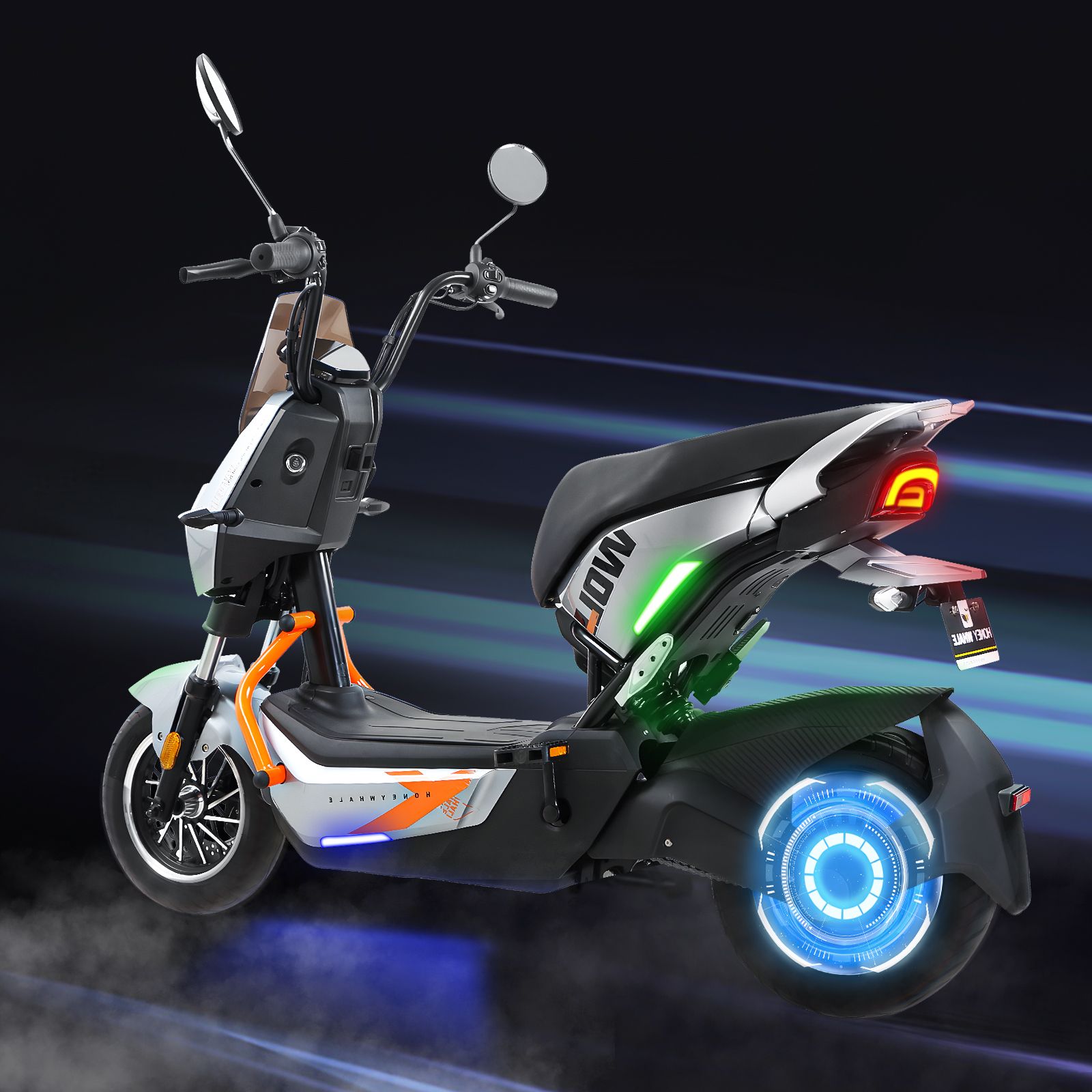 Motobici eléctrica Honey Whale ZL Gris/Naranja.