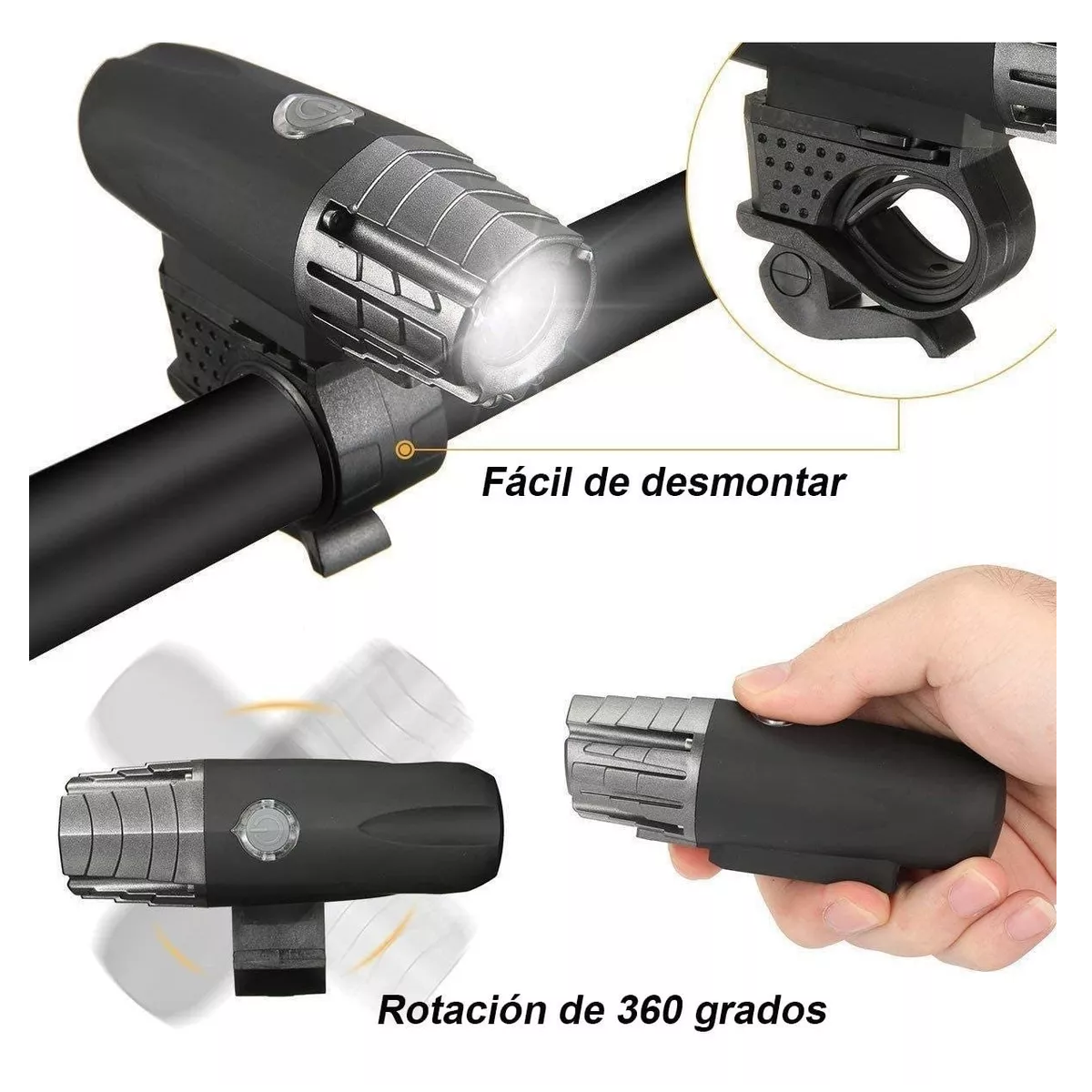 Lámpara Luces Para Bicicleta Usb Recargable Luz Trasera