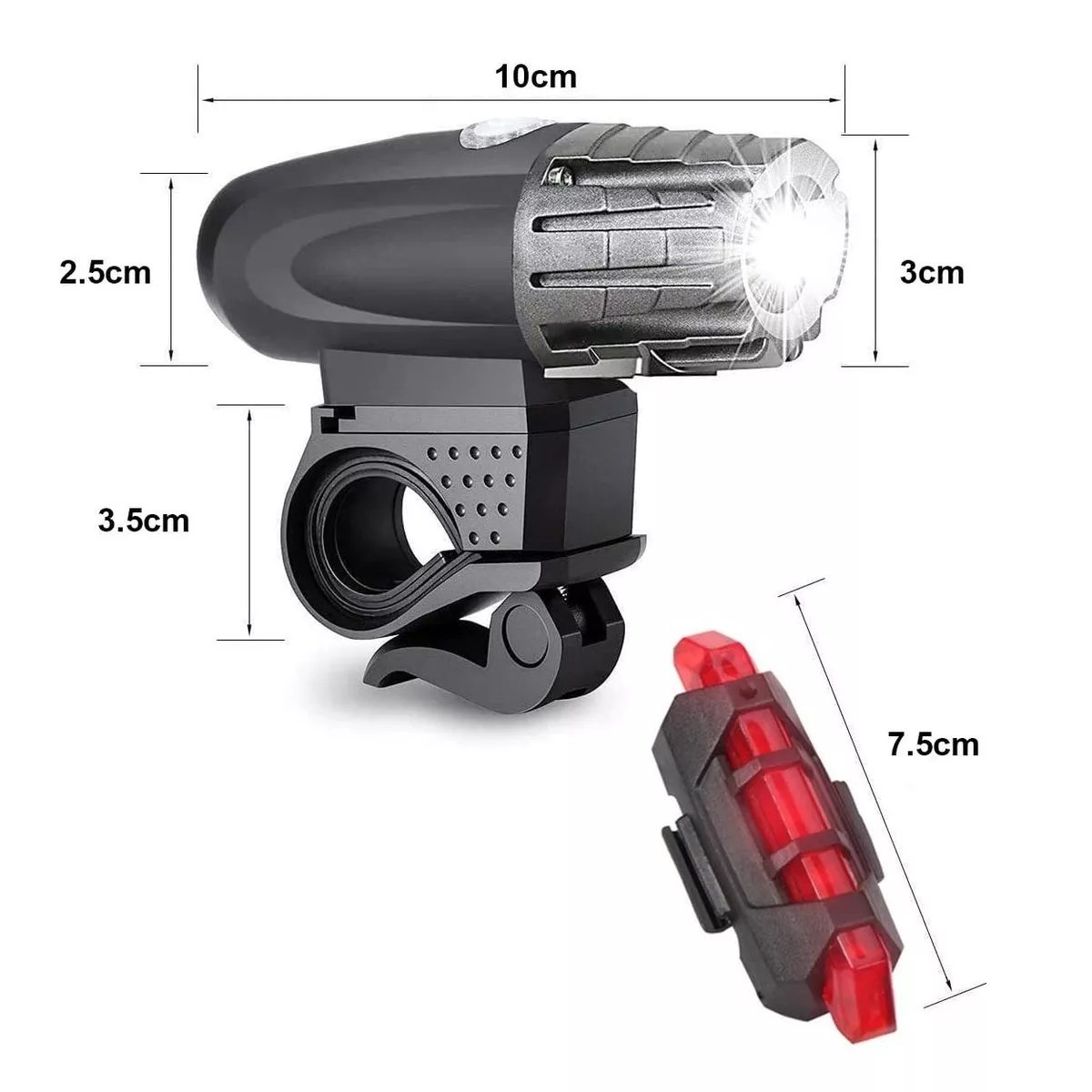 Lámpara Luces Para Bicicleta Usb Recargable Luz Trasera