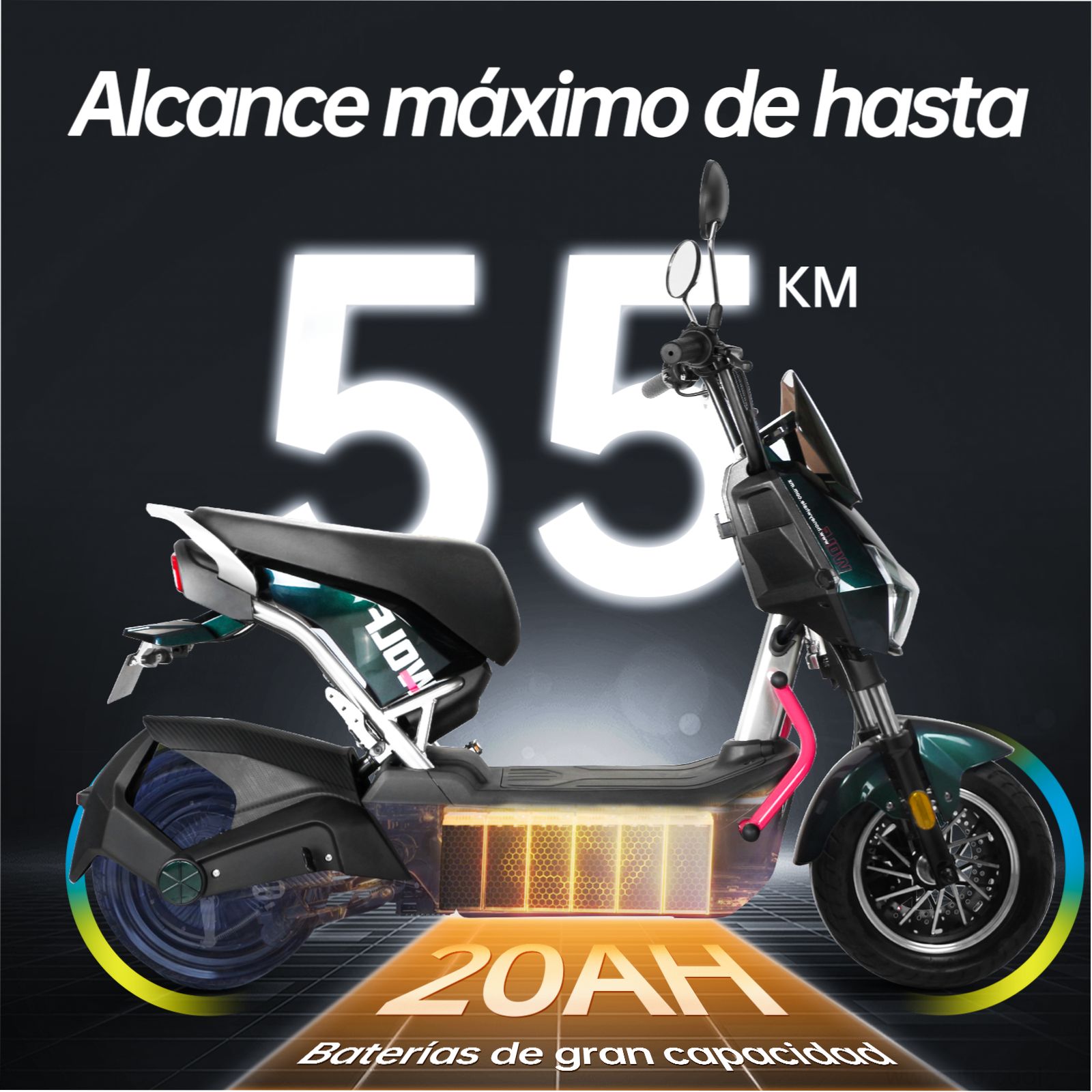 Motobici eléctrica Honey Whale ZL Negro/Rosa