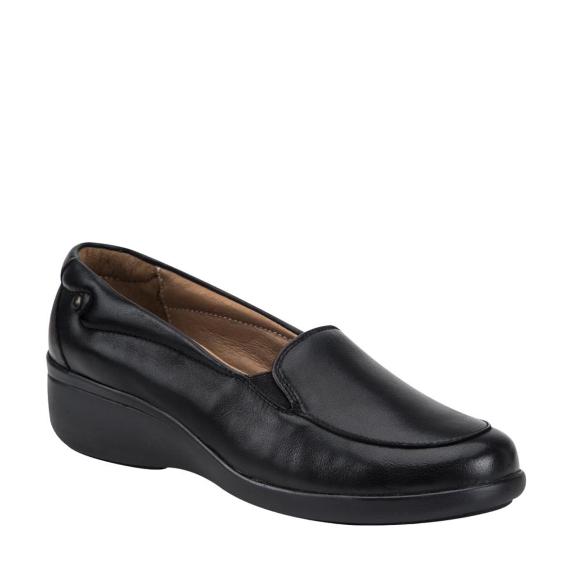 Choclos de piel con elástico Shosh confort para mujer, color negro