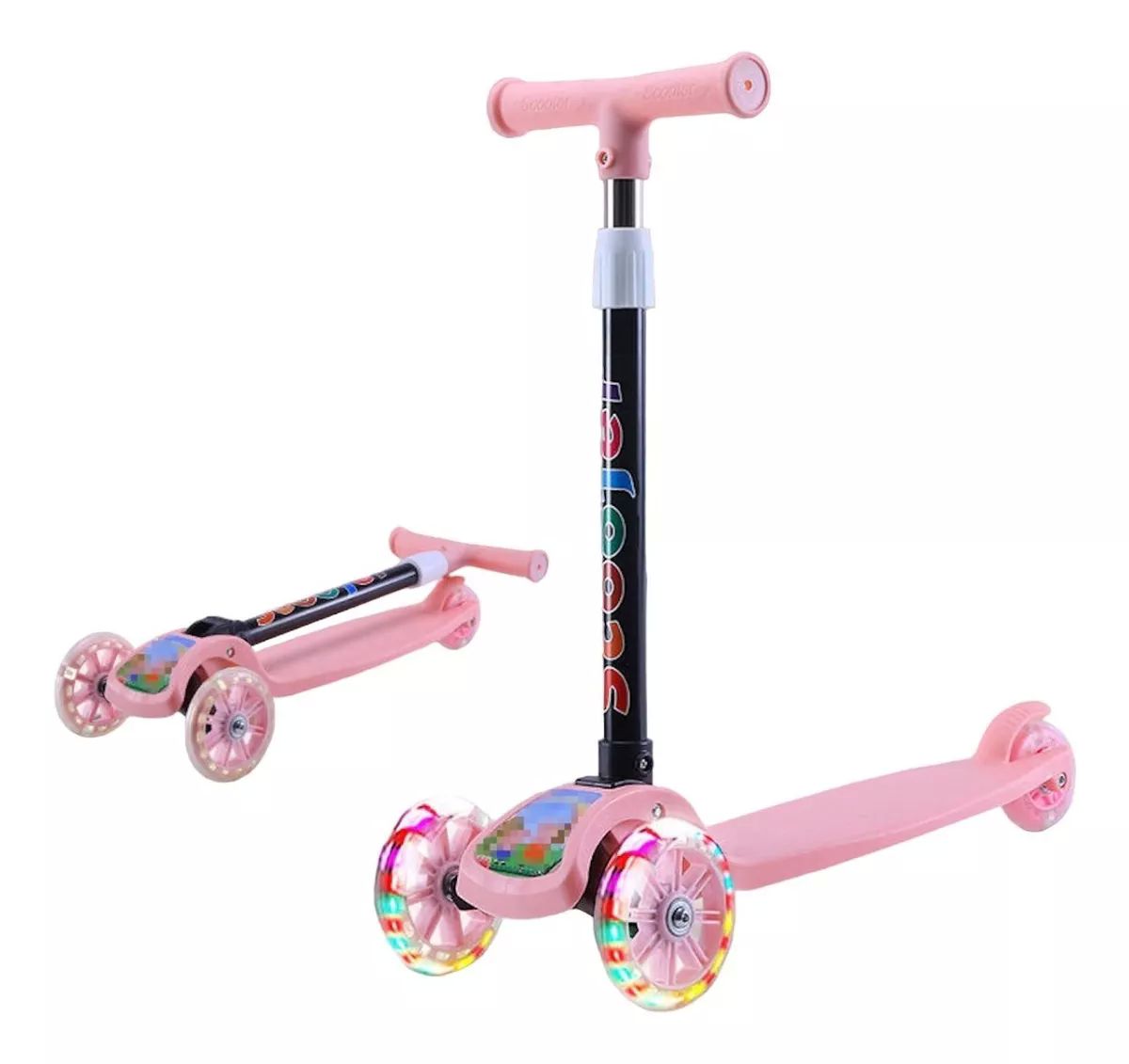 Scooter infantil de 3 ruedas patin del diablo rosa