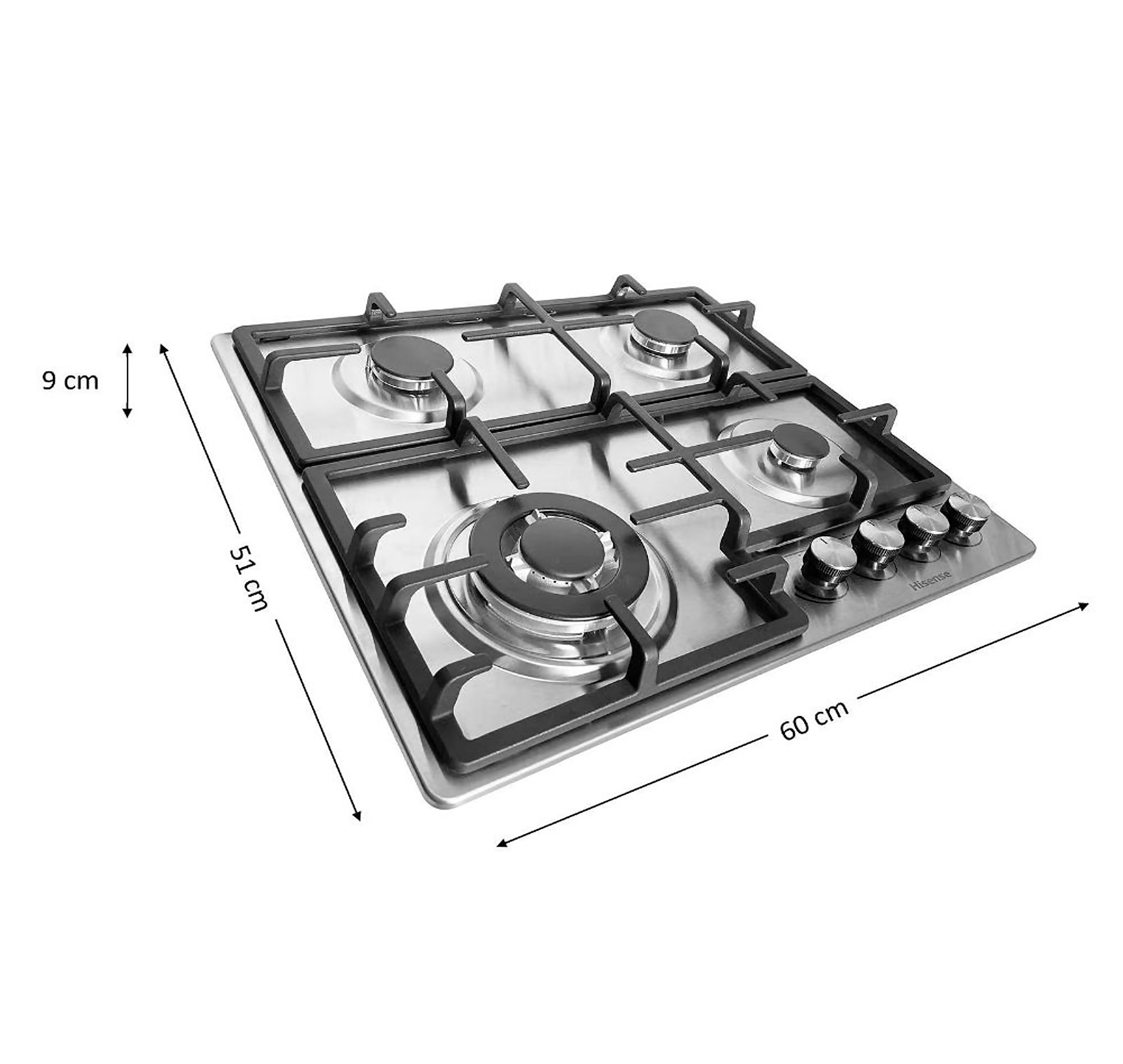 Parrilla Empotrable de Gas Hisense HGH642SS Acero 4 Quemadores