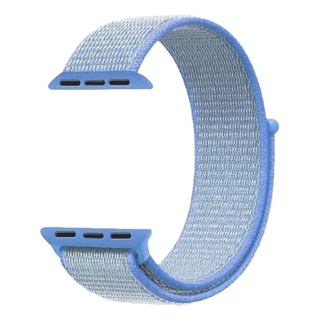 Correa Extensible Para Apple Watch Serie Se/6/5/4/3/2/1 Tela 38 mm Azul Claro