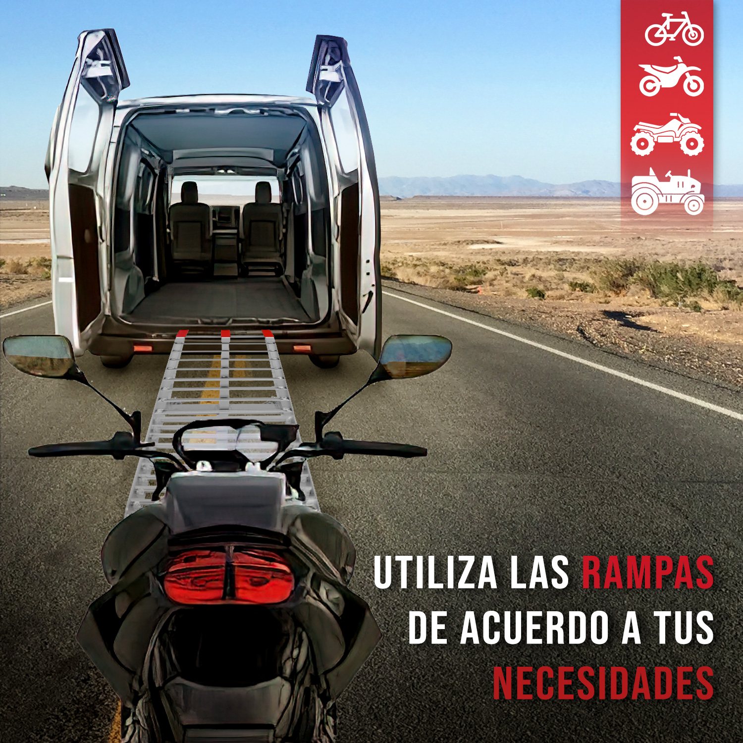 Rampa Aluminio Escalera Carga Max. 750lb Motocicleta