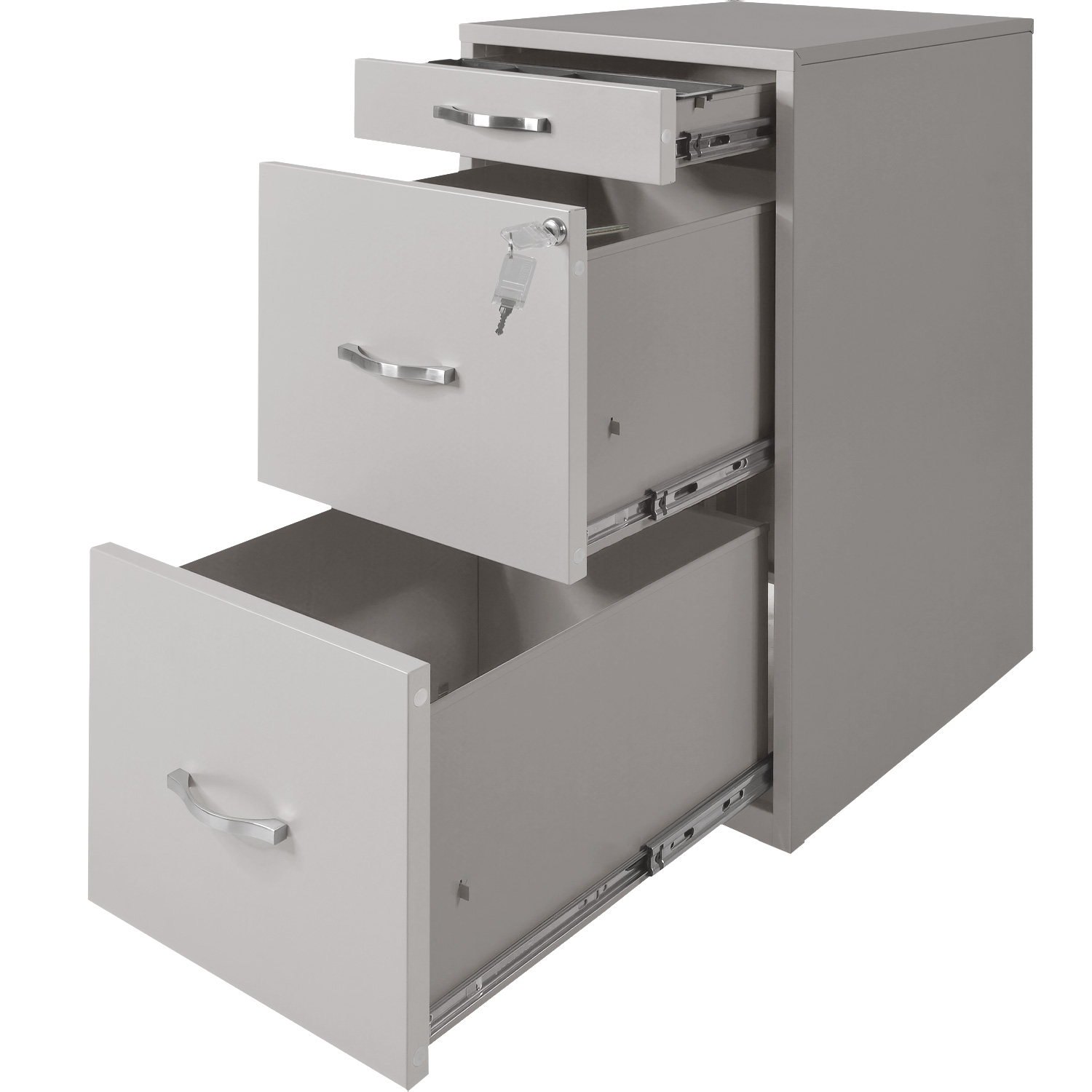Archivero Metalico 2 Gabinetes + 1 Cajon Oficina Papelero Gris