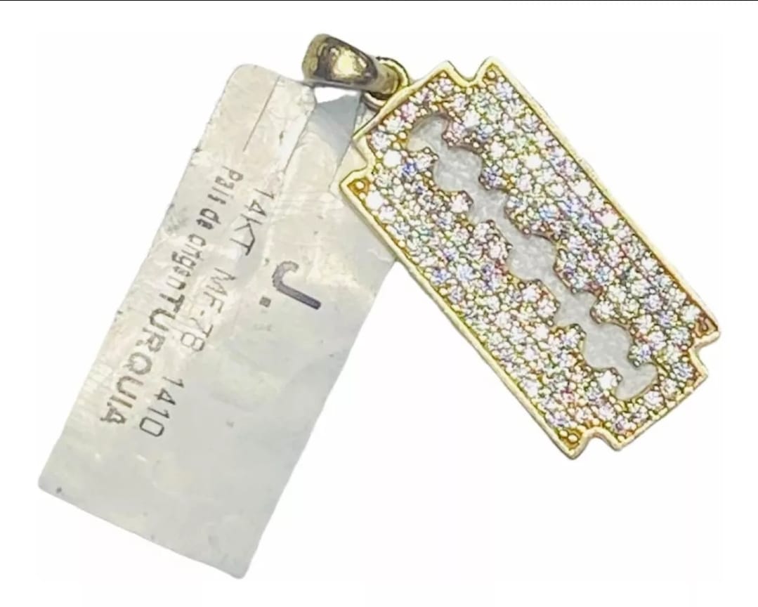 Kit Cadena + Dije Elegante Navaja Oro 14 K. + Obsequio