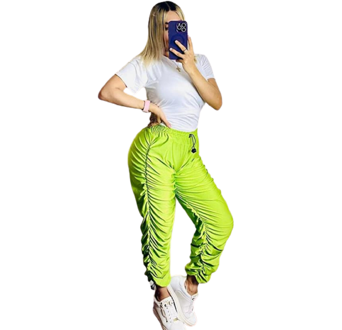 Jogger para dama, pantalón corrugado casual