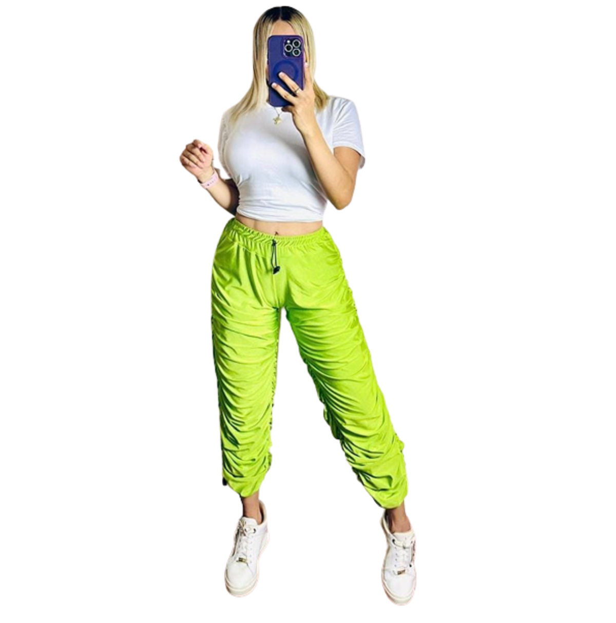 Jogger para dama, pantalón corrugado casual