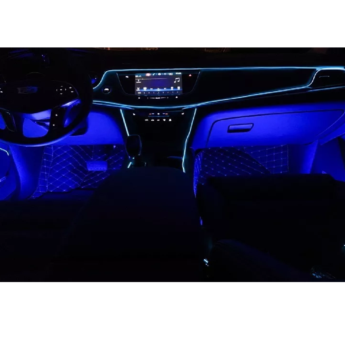 Hilo 3m Luminoso Luz Neon Dj Cable Auto Led Tira Azul