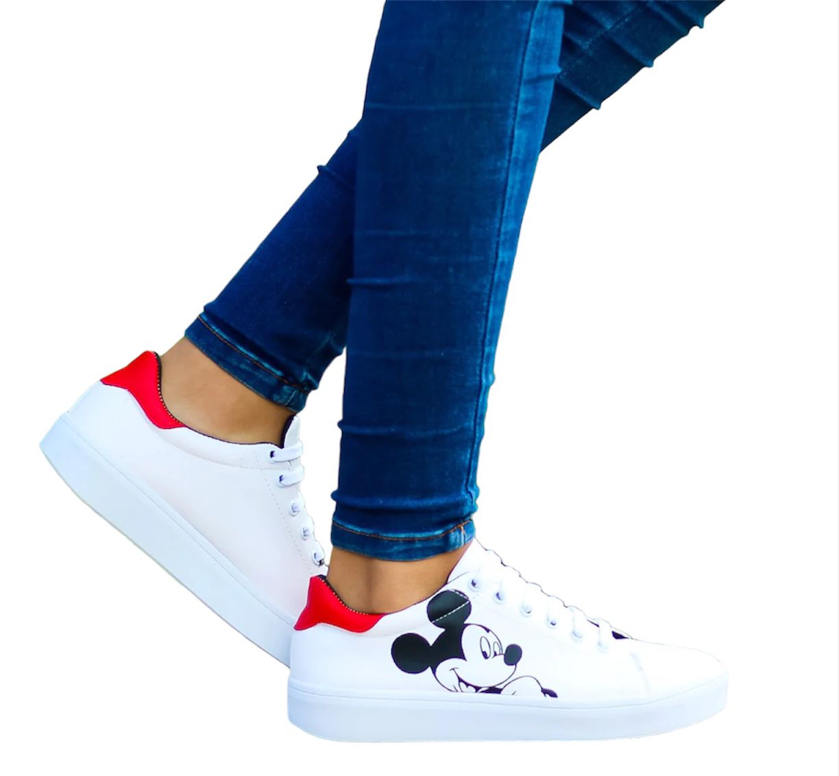 Mouse Blanco/Rojo | Tenis casual con dibujo