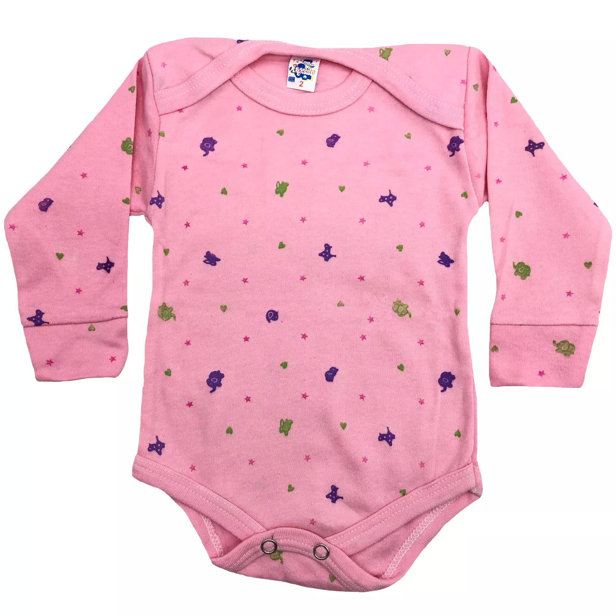 Pañalero Manga Larga Para Niña 100% algodón Pack 5