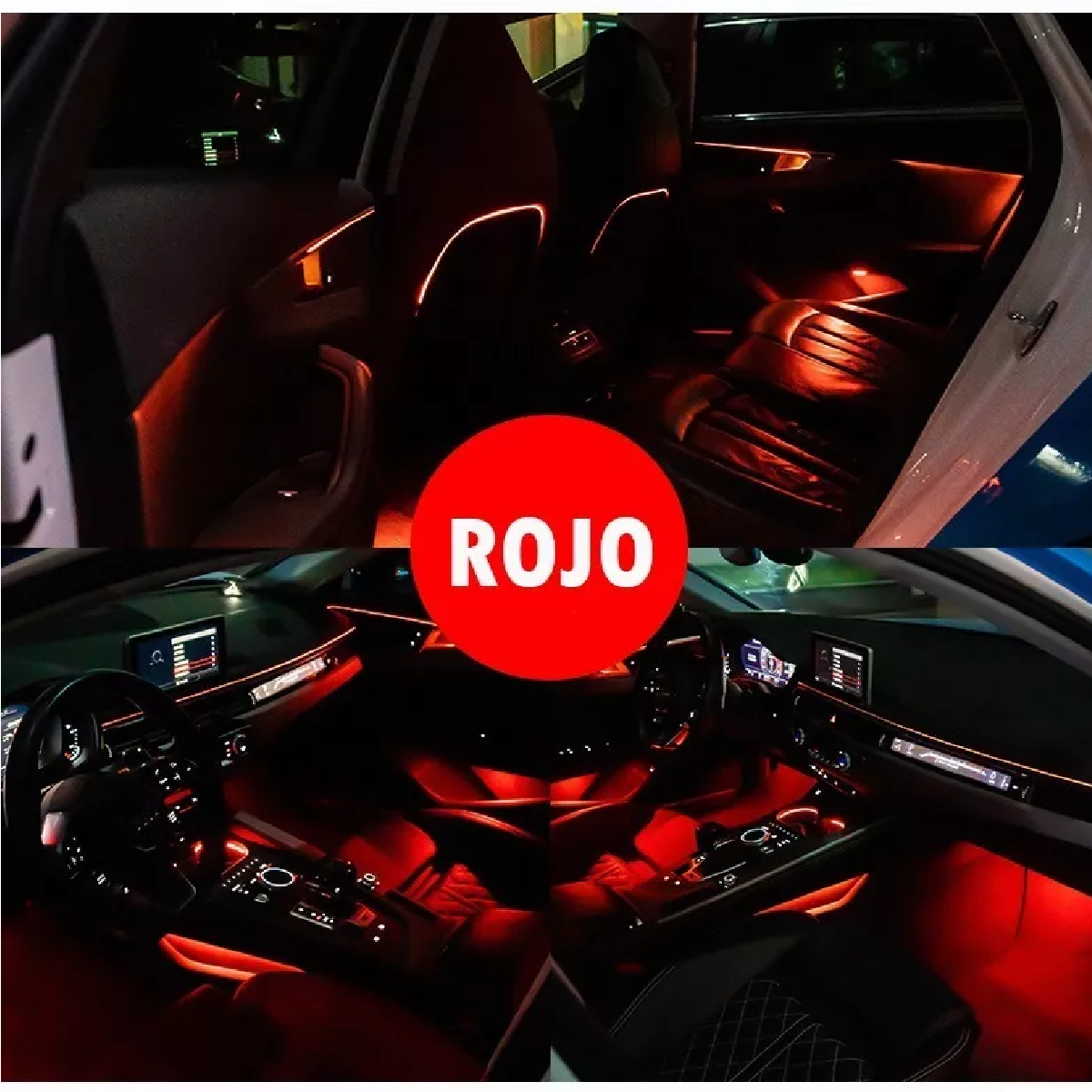 Hilo 3m Luminoso Luz Neon Dj Cable Auto Led Tira Rojo