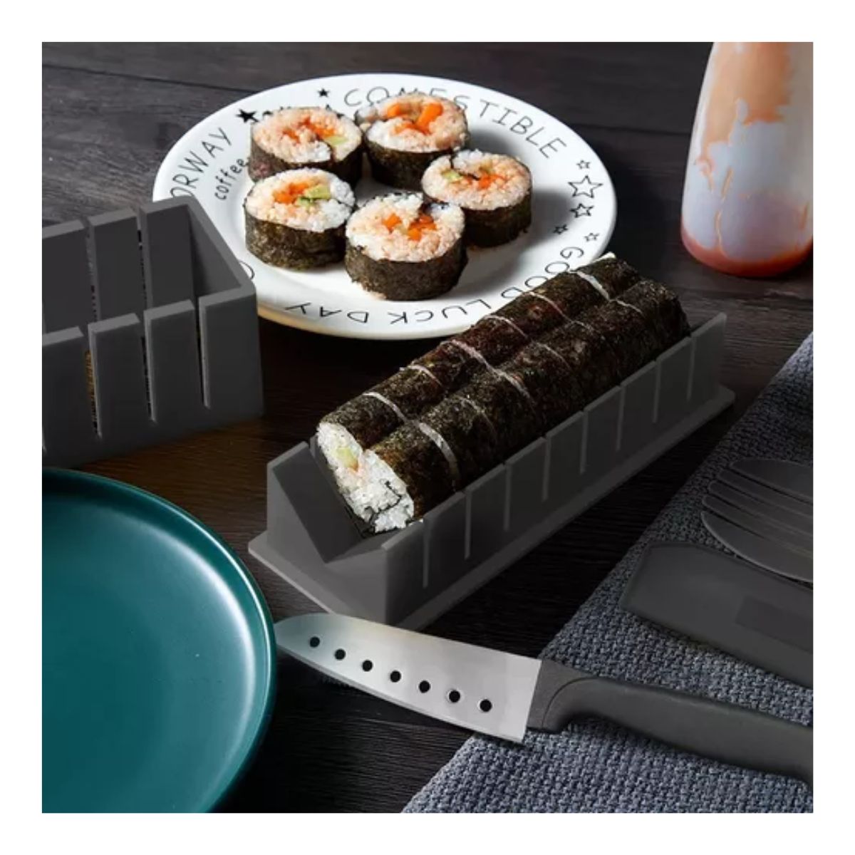 Herramienta De Sushi, Molde Para Hacer Sushi Rollos 11 Pzs Negro