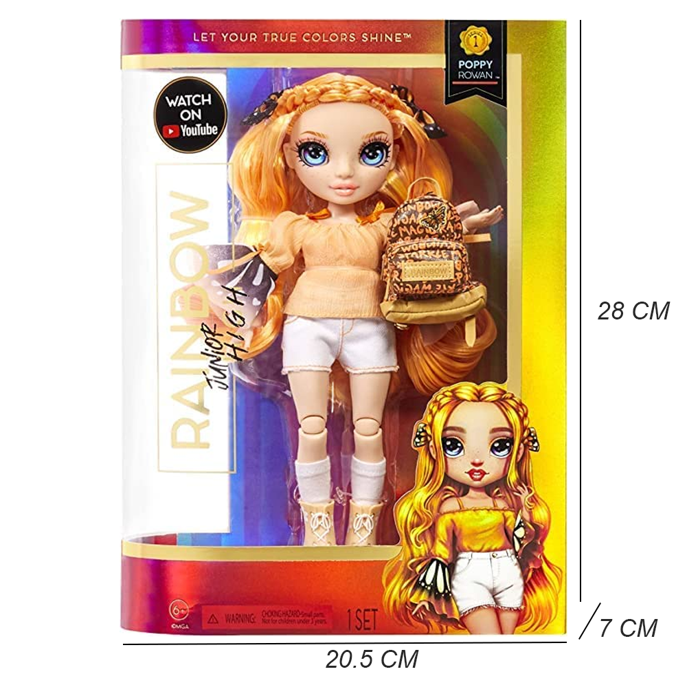 Muñeca MGA 578406EUC Rainbow High Jr High-poppy Rowan