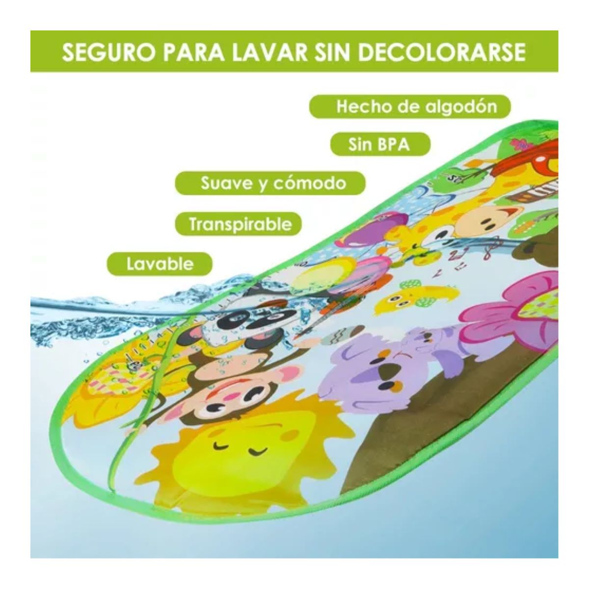 Gimnasio Juguete Alfombra Música Tapete 0-36 Mes 7 En 1 Verde