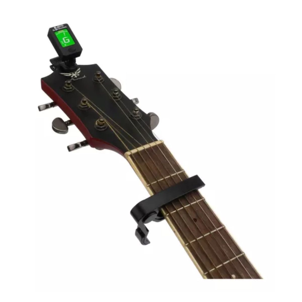 Capo Capotraste Y Afinador Para Guitarra, Bajo Negro