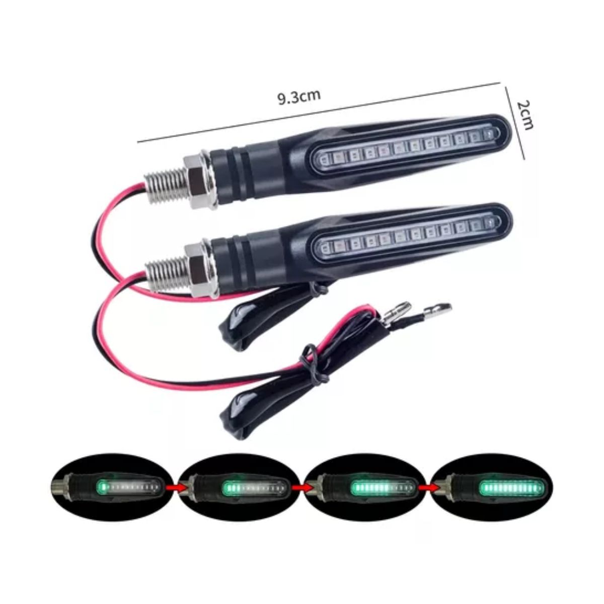 4pz Secuencial Motocicleta Direccionales Led Indicador 12v Negro