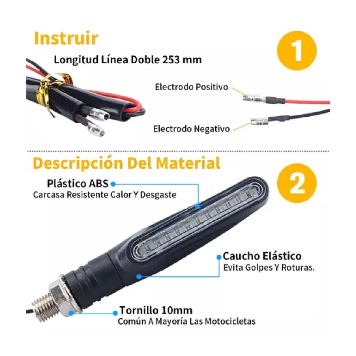 4pz Secuencial Motocicleta Direccionales Led Indicador 12v Negro