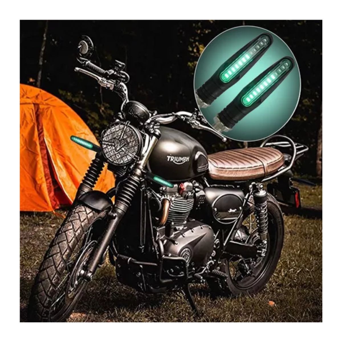 4pz Secuencial Motocicleta Direccionales Led Indicador 12v Negro