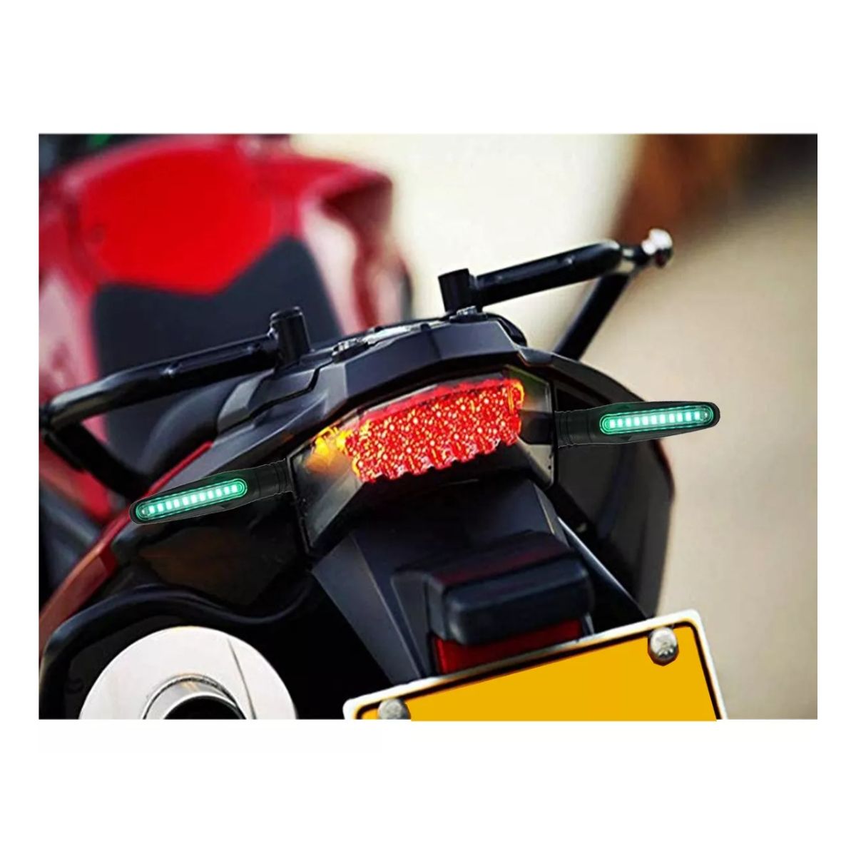 4pz Secuencial Motocicleta Direccionales Led Indicador 12v Negro
