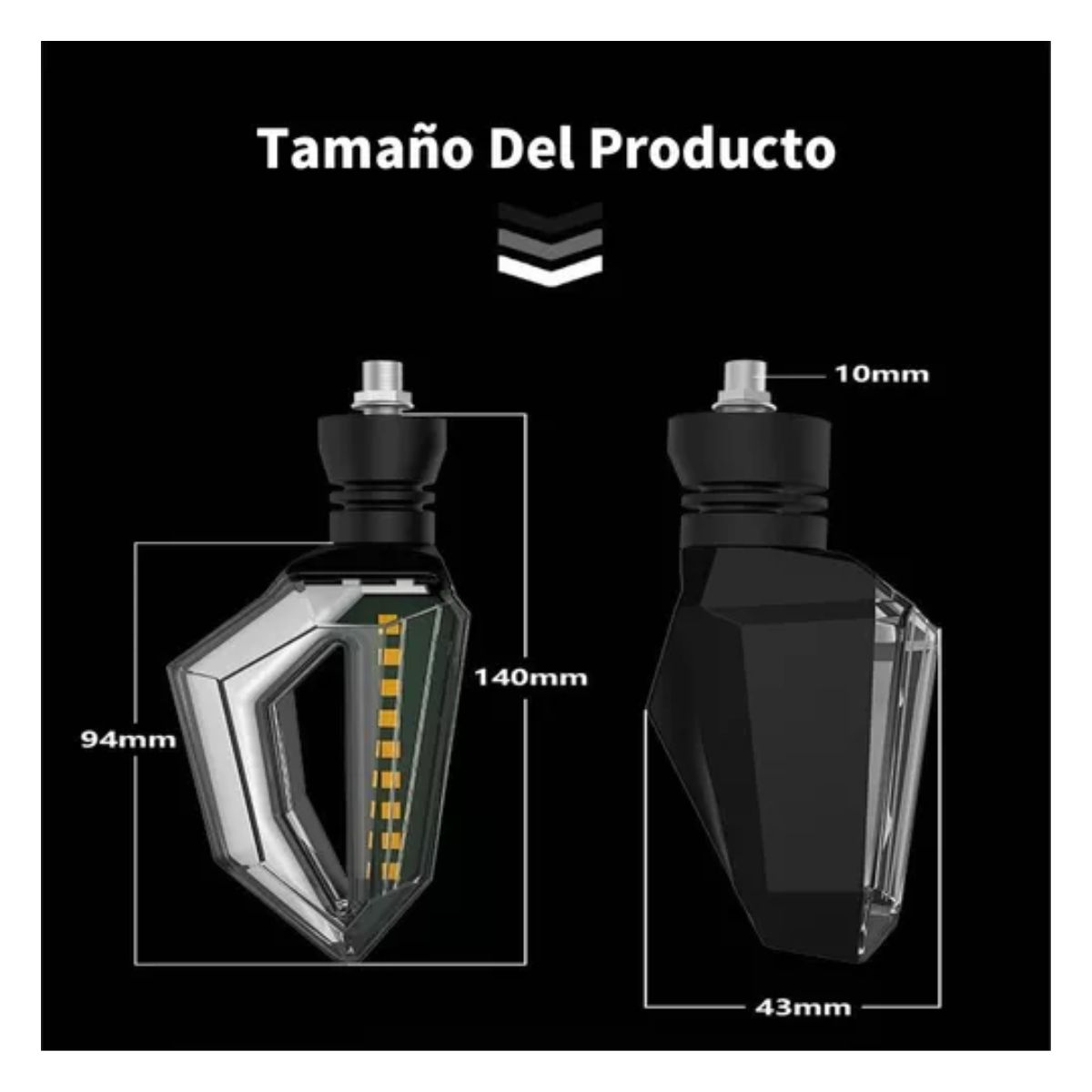 2 Direccionales Focos Faros Led Motocicleta Luces Señal Giro ámbar/blanco