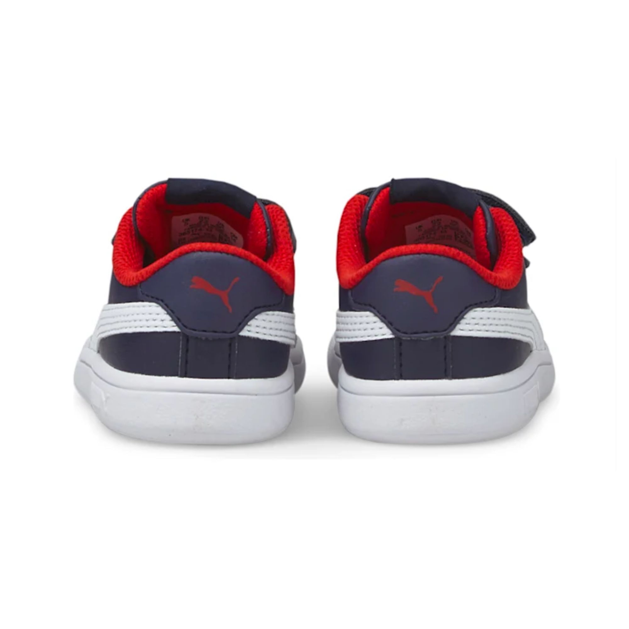 Tenis Puma Smash V2 L Velcro Azul Marino con Blanco Rojo Bebé Originales 36517413