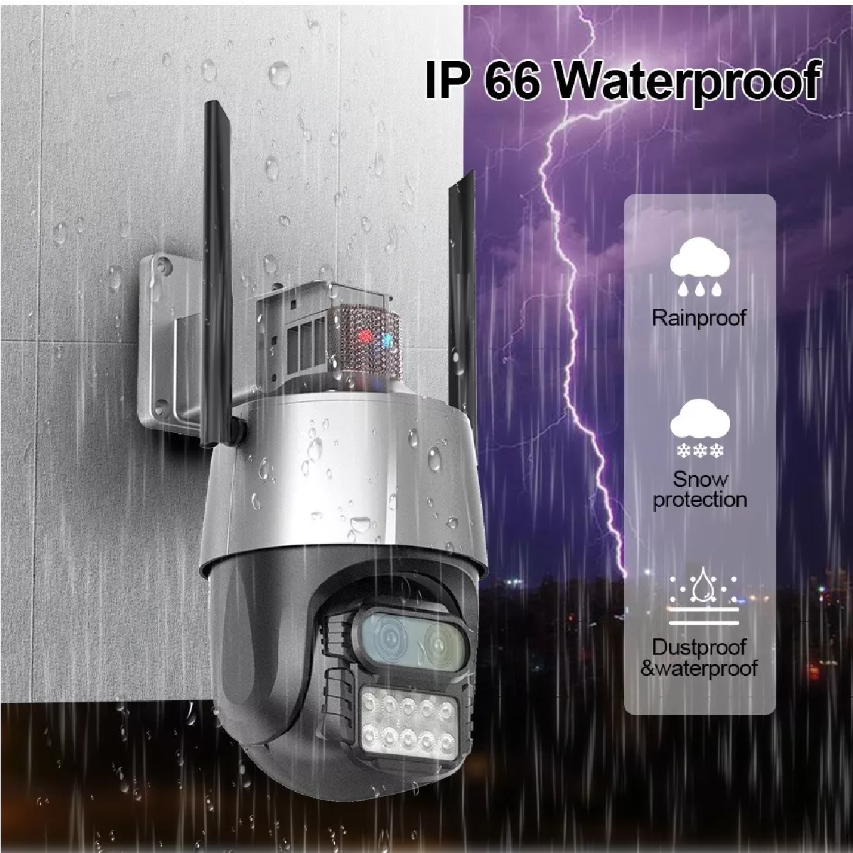 Cámara De Seguridad 8mpx Wifi Ip Exterior Alarma Sirena P10