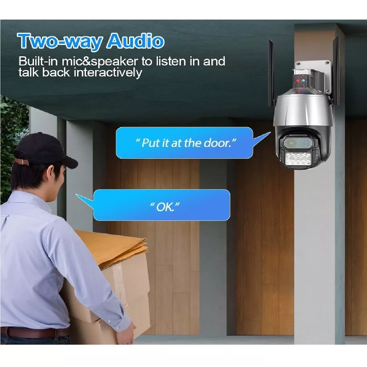 Cámara De Seguridad 8mpx Wifi Ip Exterior Alarma Sirena P10