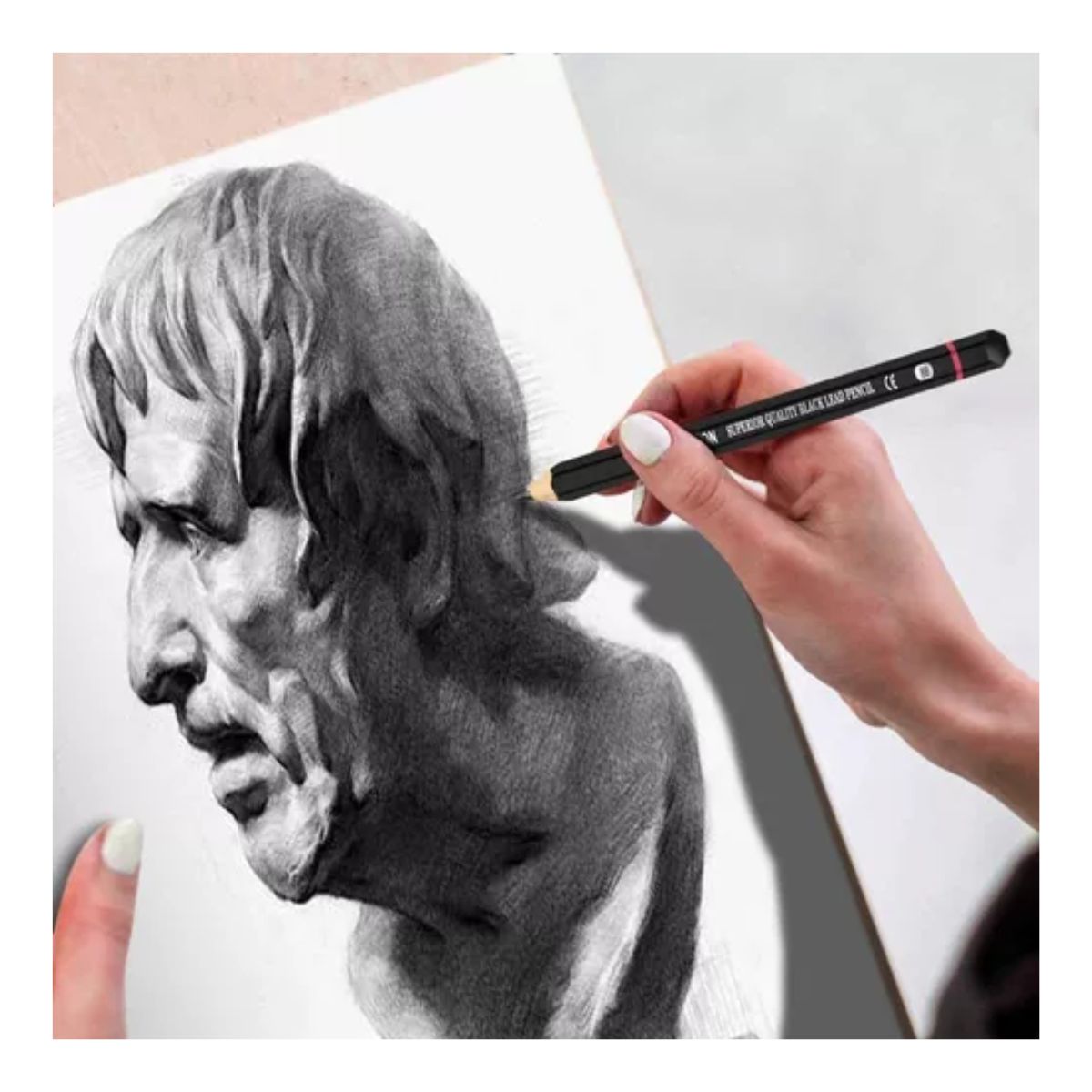 12 Kit Profesional Lápices Grafito De Dibujo Con Pencil H&b