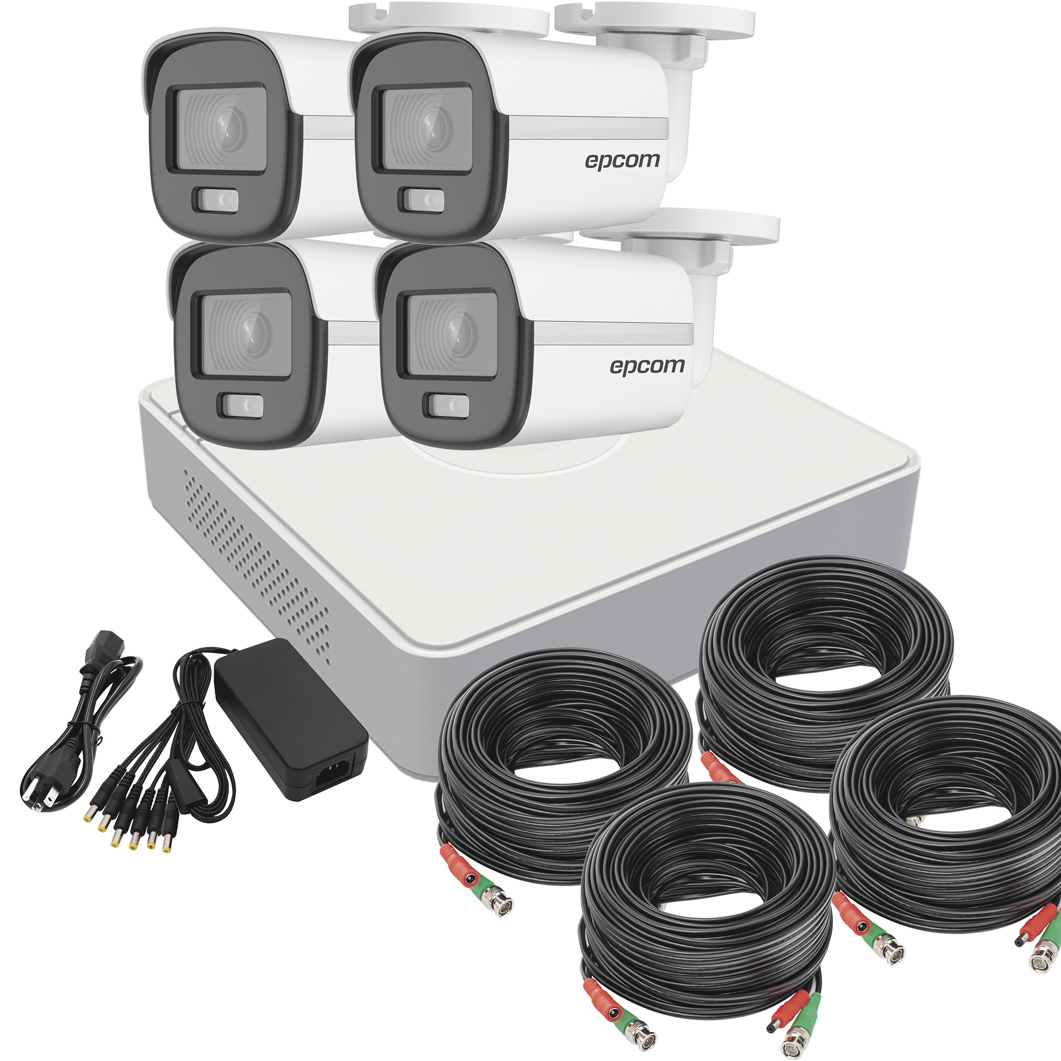 Kit Cámaras De Video Vigilancia A Color 24hrs Colorvu Lite 1080p Full Hd Epcom