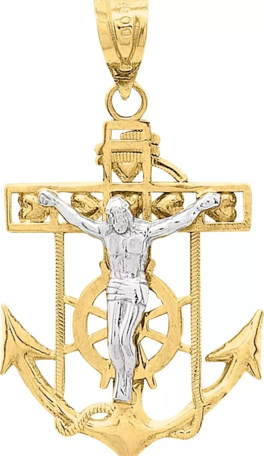 Kit Cadena + Dije Ancla 2 Oros 10 K. + Obsequio