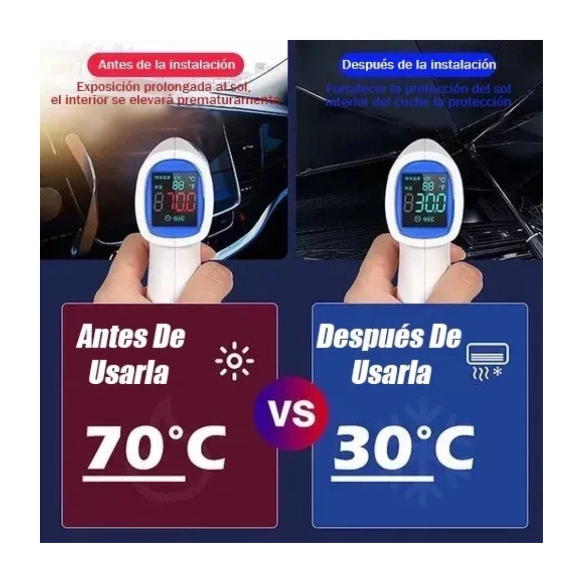 Tapasol Parabrisas Cubre Sol Para Coche Cortinas Parasol Negro