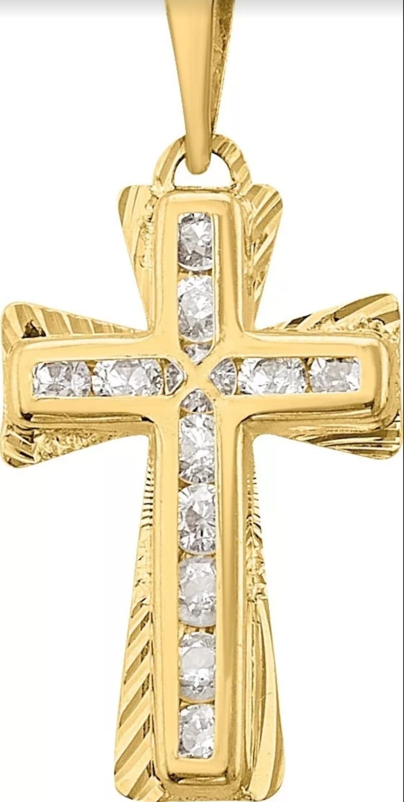 Collar Cruz Victoriana Diamant Zirconias Oro 10 K + Obsequio