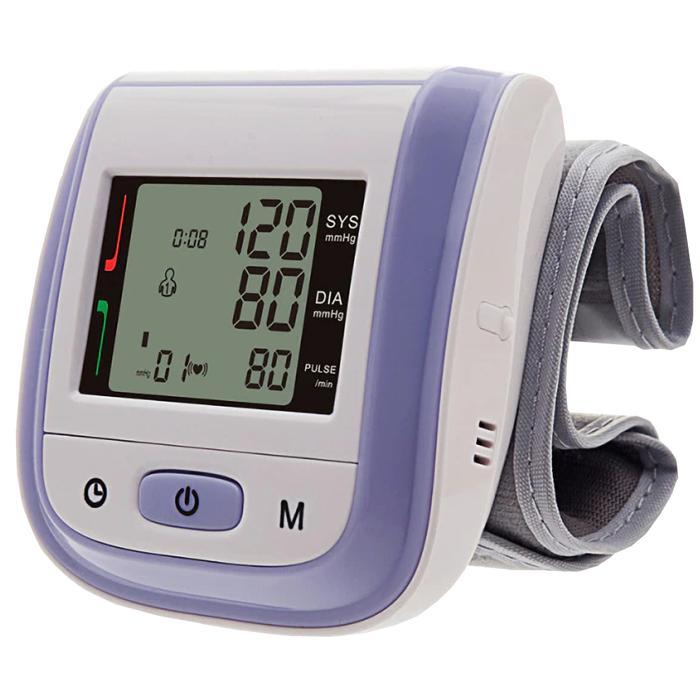 Medidor de Presión gris MXPUO-004-2 1pza Morado LCD 2 Pilas AAA 135 a 195mm Diámetro Muñeca PressuColors