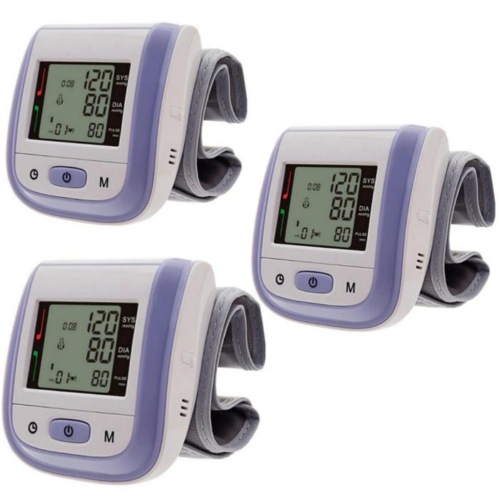 Manómetro con método de oscilación MXPUO-006-2 3pza Morado LCD 2 Pilas AAA 135 a 195mm Diámetro Muñeca PressuColors