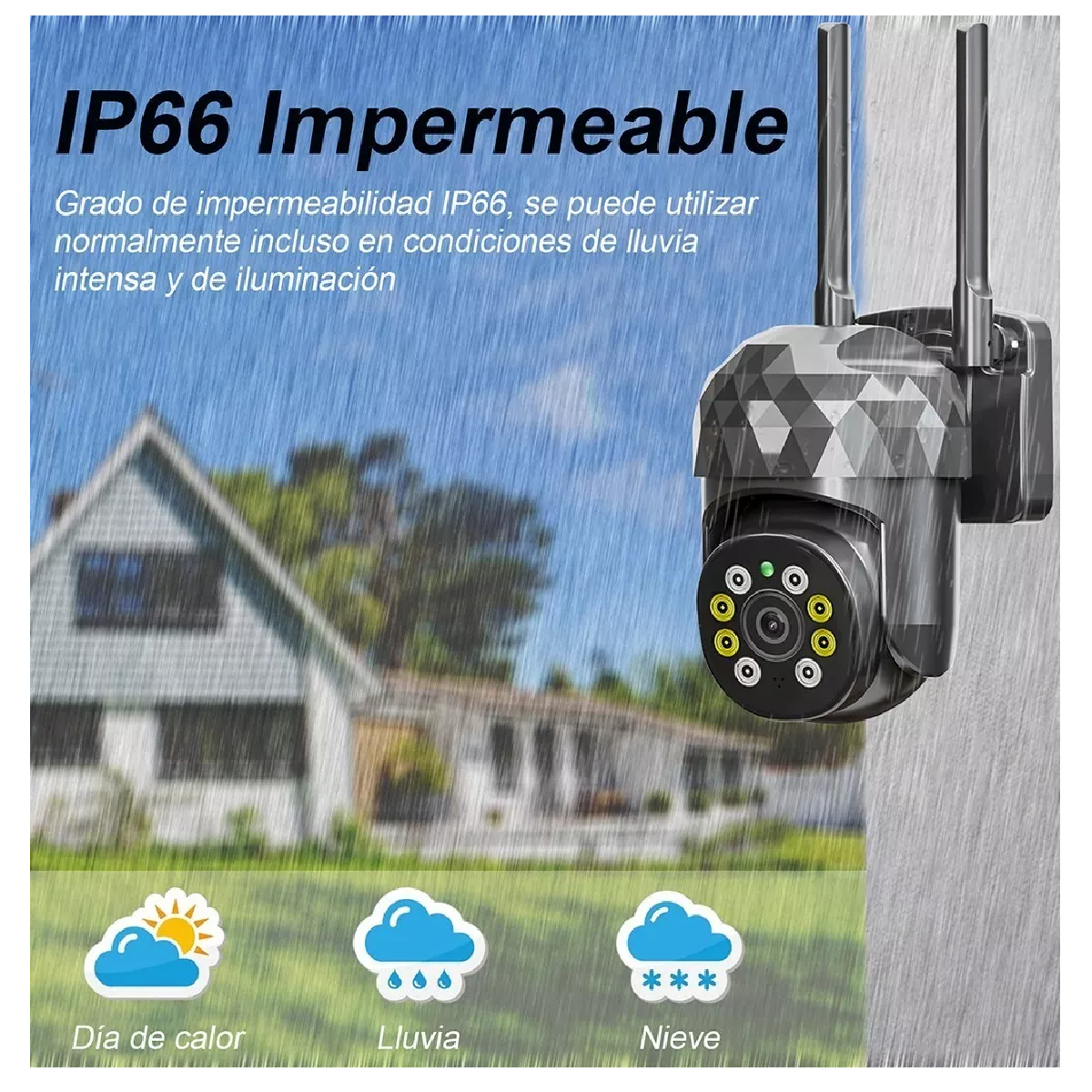 Cámara Seguridad Wifi 2mp Hd Videovigilancia Remota/alarma Negro