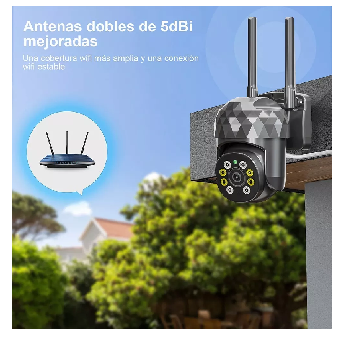 Cámara Seguridad Wifi 2mp Hd Videovigilancia Remota/alarma Negro