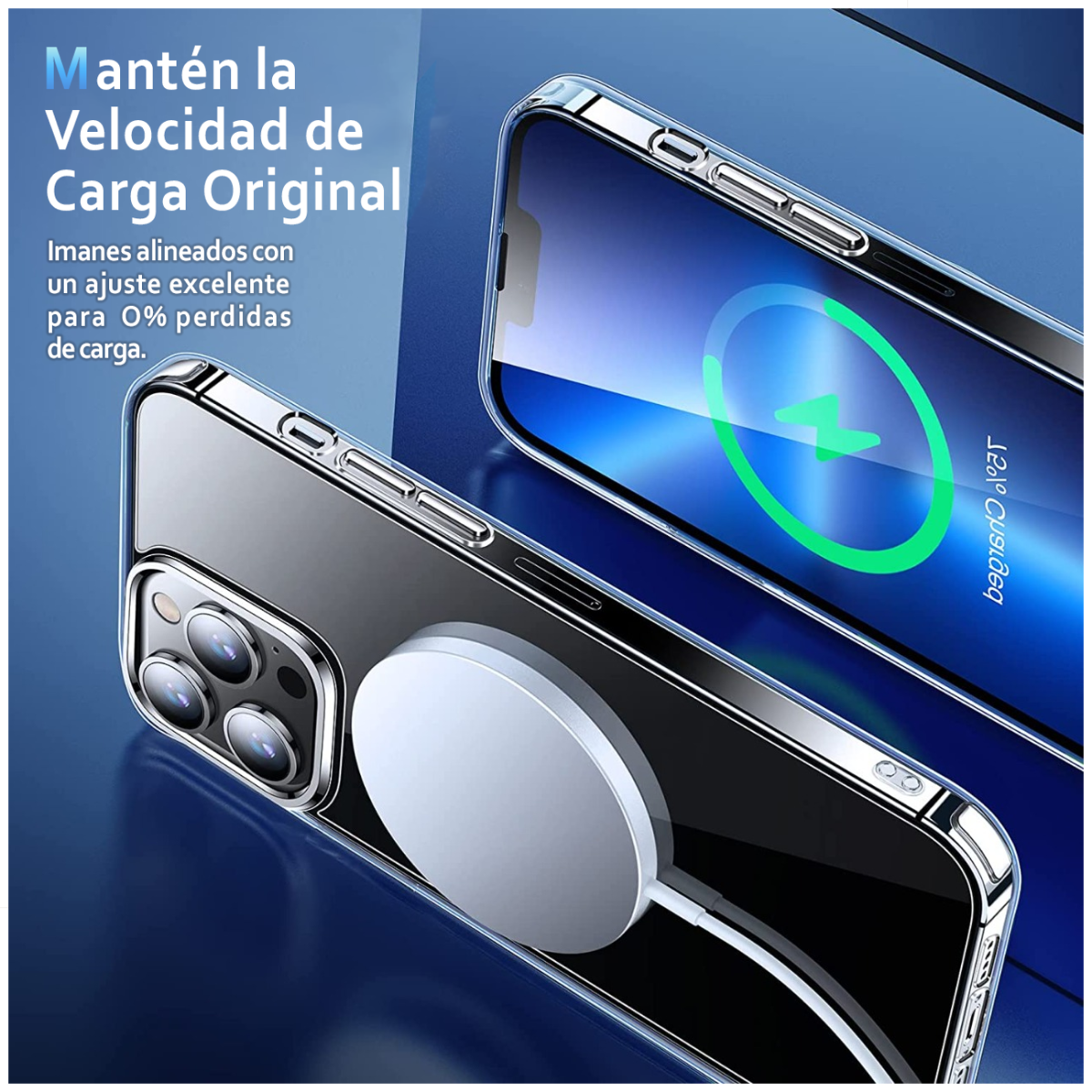 Funda para iPhone 13 Pro de 6.7" Case Transparente con Protector de Pantalla, Estuche con Carga Magnética e inalámbrica Magsafe (2023) Carcasa a Prueba de Golpes Uso Rudo