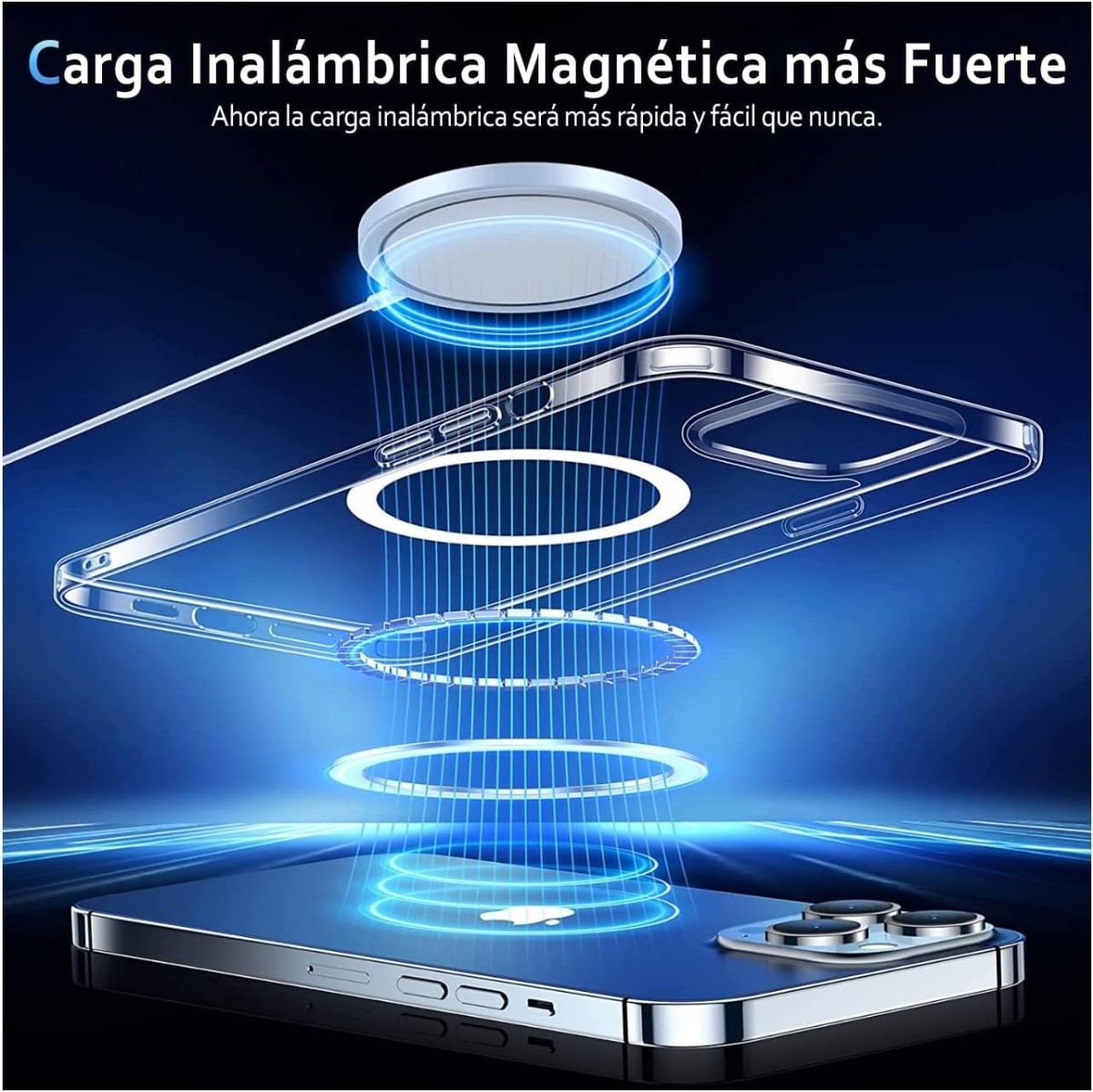 Funda para iPhone 13 Pro de 6.7" Case Transparente con Protector de Pantalla, Estuche con Carga Magnética e inalámbrica Magsafe (2023) Carcasa a Prueba de Golpes Uso Rudo