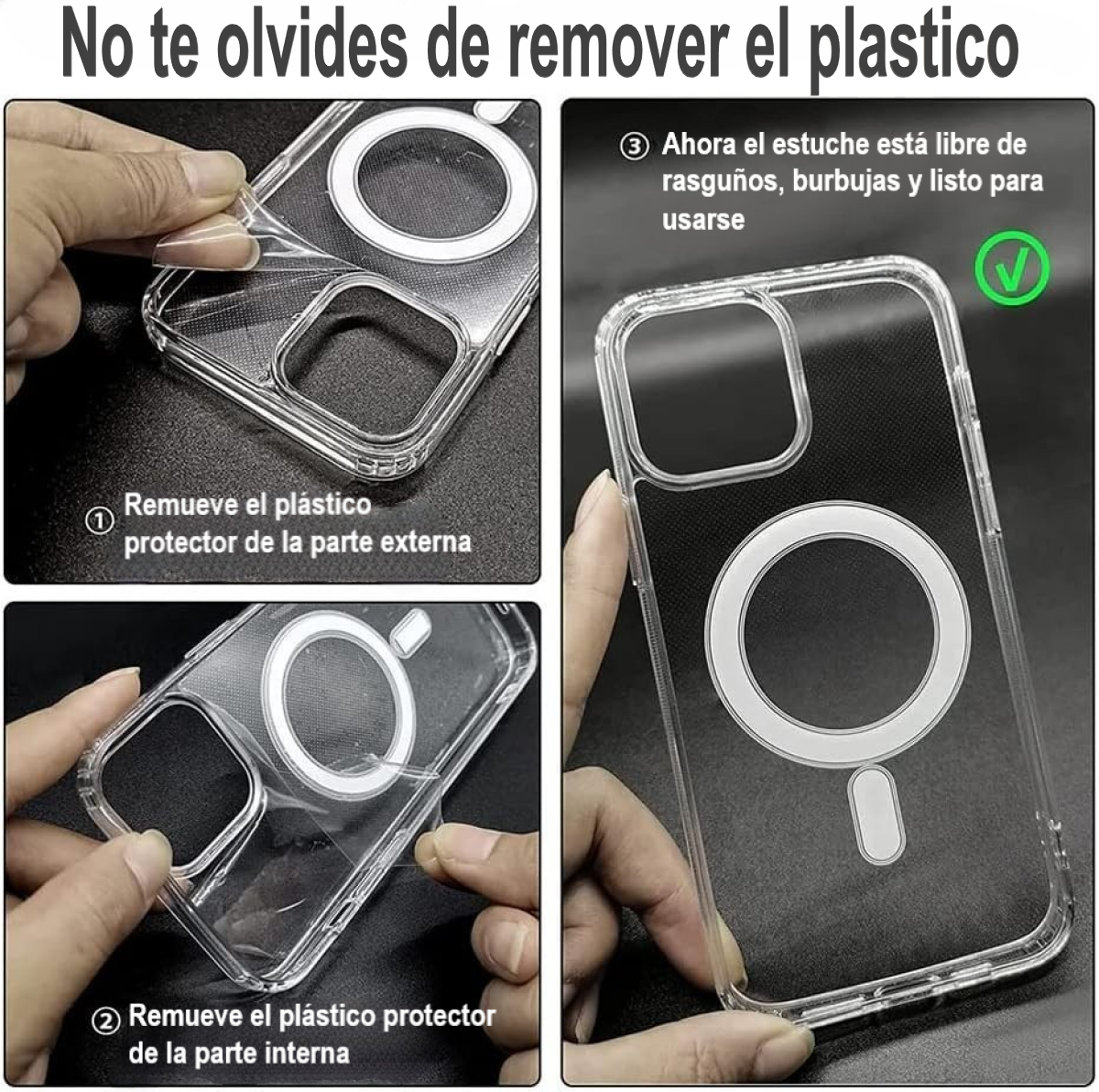 Funda para iPhone 13 Pro de 6.7" Case Transparente con Protector de Pantalla, Estuche con Carga Magnética e inalámbrica Magsafe (2023) Carcasa a Prueba de Golpes Uso Rudo