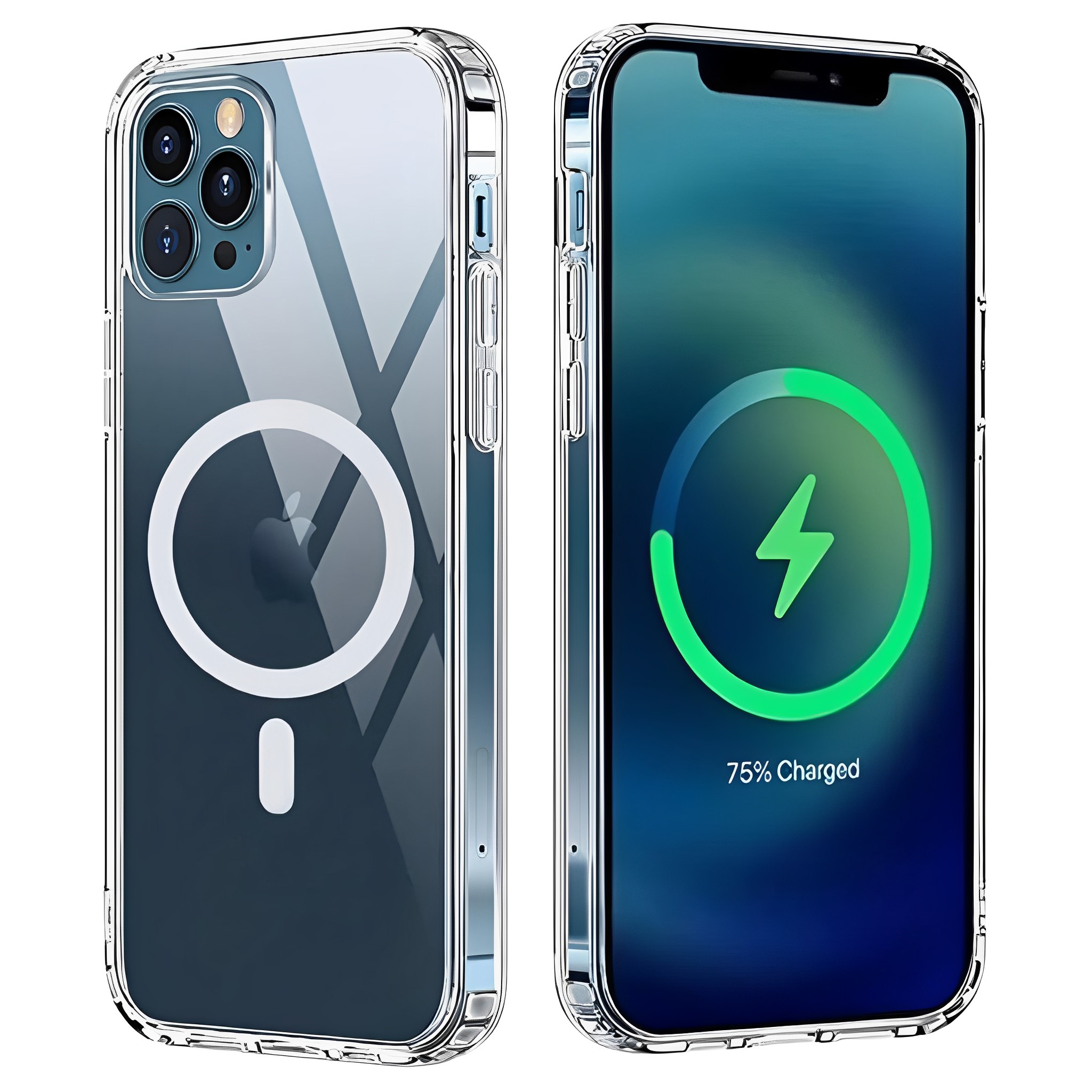  Funda para iPhone 13 Pro MAX de 6.7" Case Minimalista Transparente Anti-Amarillo Compatible con Cargador MagSafe y Carga Inalámbrica A Prueba de Golpes Grado Militar