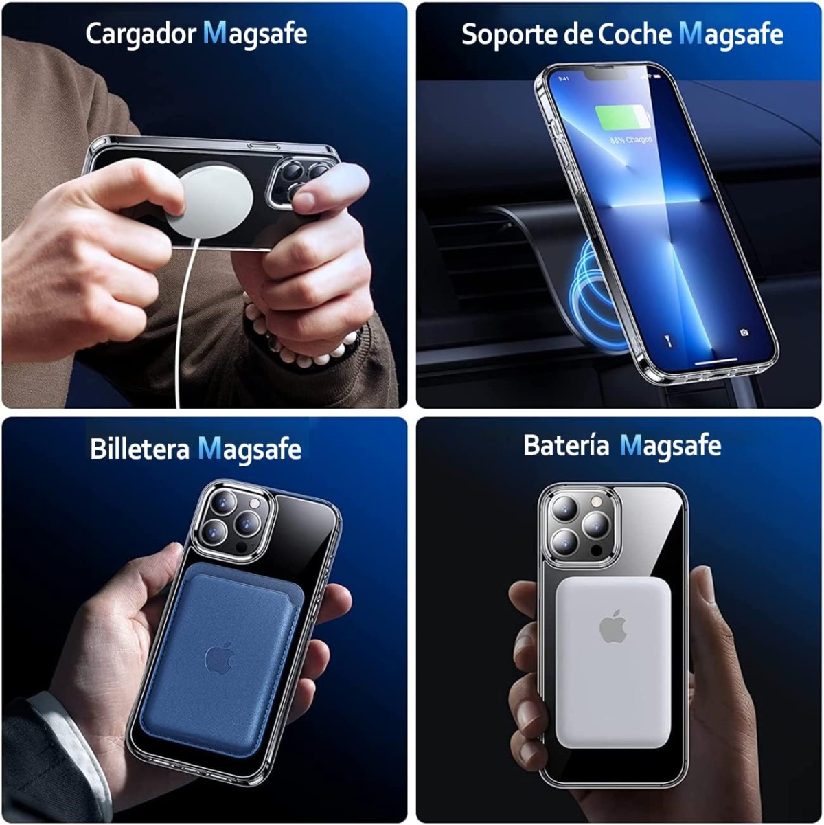  Funda para iPhone 13 Pro MAX de 6.7" Case Minimalista Transparente Anti-Amarillo Compatible con Cargador MagSafe y Carga Inalámbrica A Prueba de Golpes Grado Militar