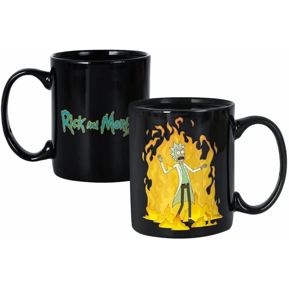 Taza Mágica Geek Industry Rick Y Morty, Rick en Llamas 330ml